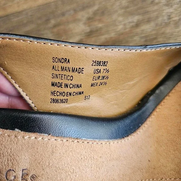 Classic Black Peep Toe Slingback Heels – George Kitten Heel - Picture 4 of 8